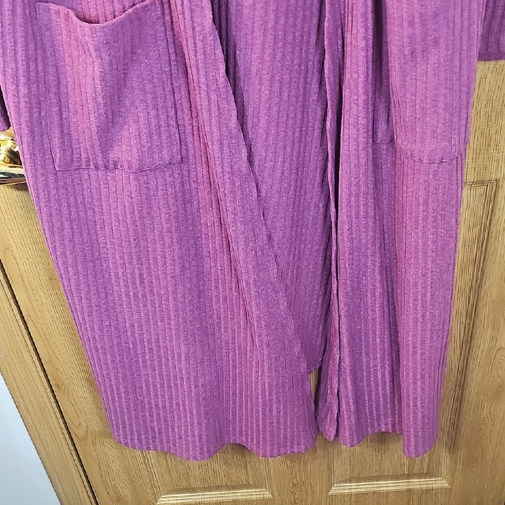 LuLaRoe Purple Ribbed Open Cardigan - Picture 9 of 11